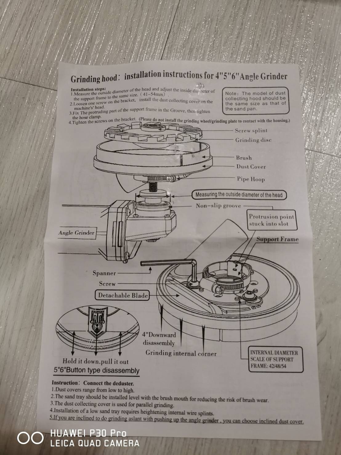 G25 ชุดบังใบดักฝุ่นต่อกับเครื่องดุดฝุ่น สำหรับหินเจียร 4 นิ้ว ใบ 110/115 มิล