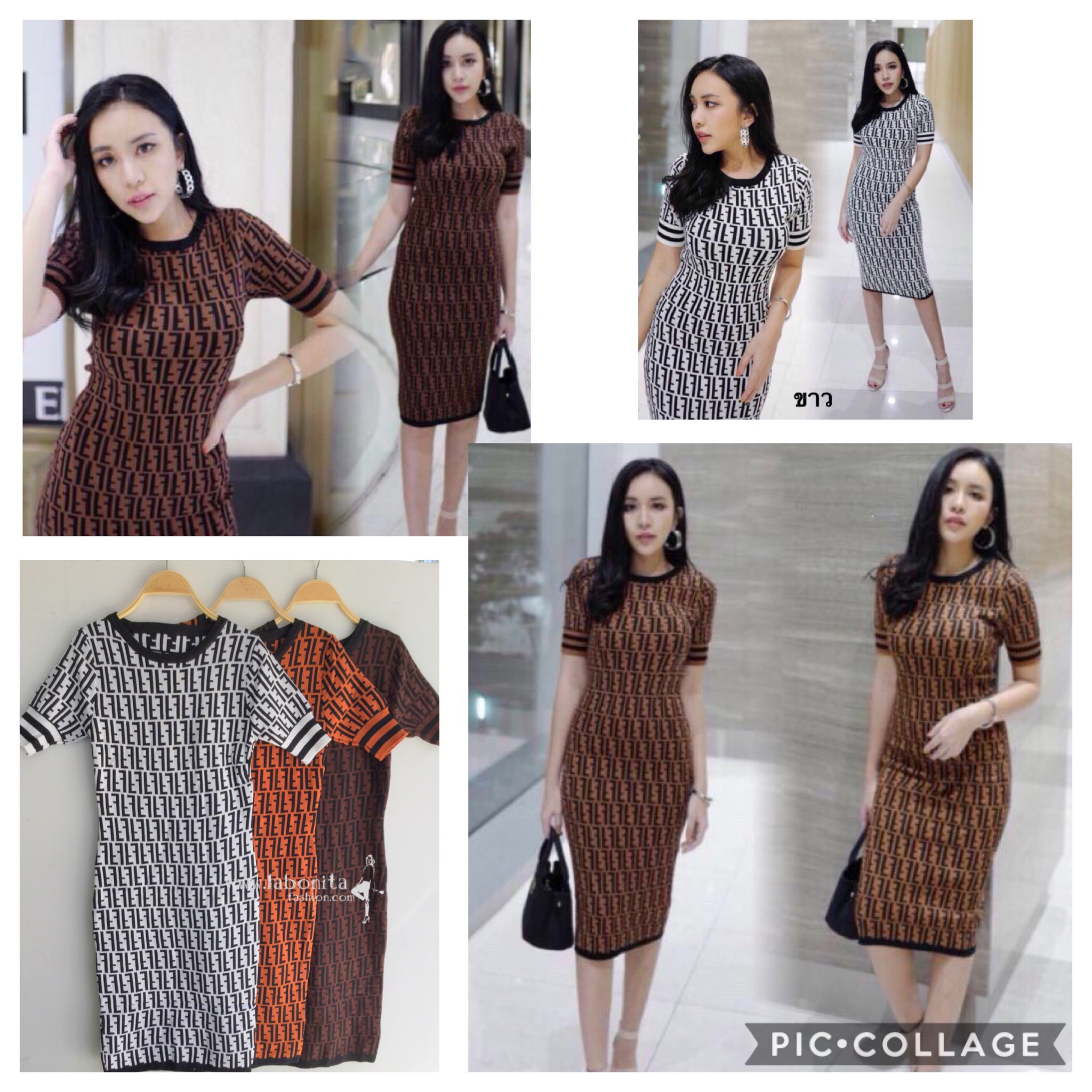 ชุดเดรส เดรสFendi เดรสยาว เดรสที่ขายดีที่สุดในปี2018