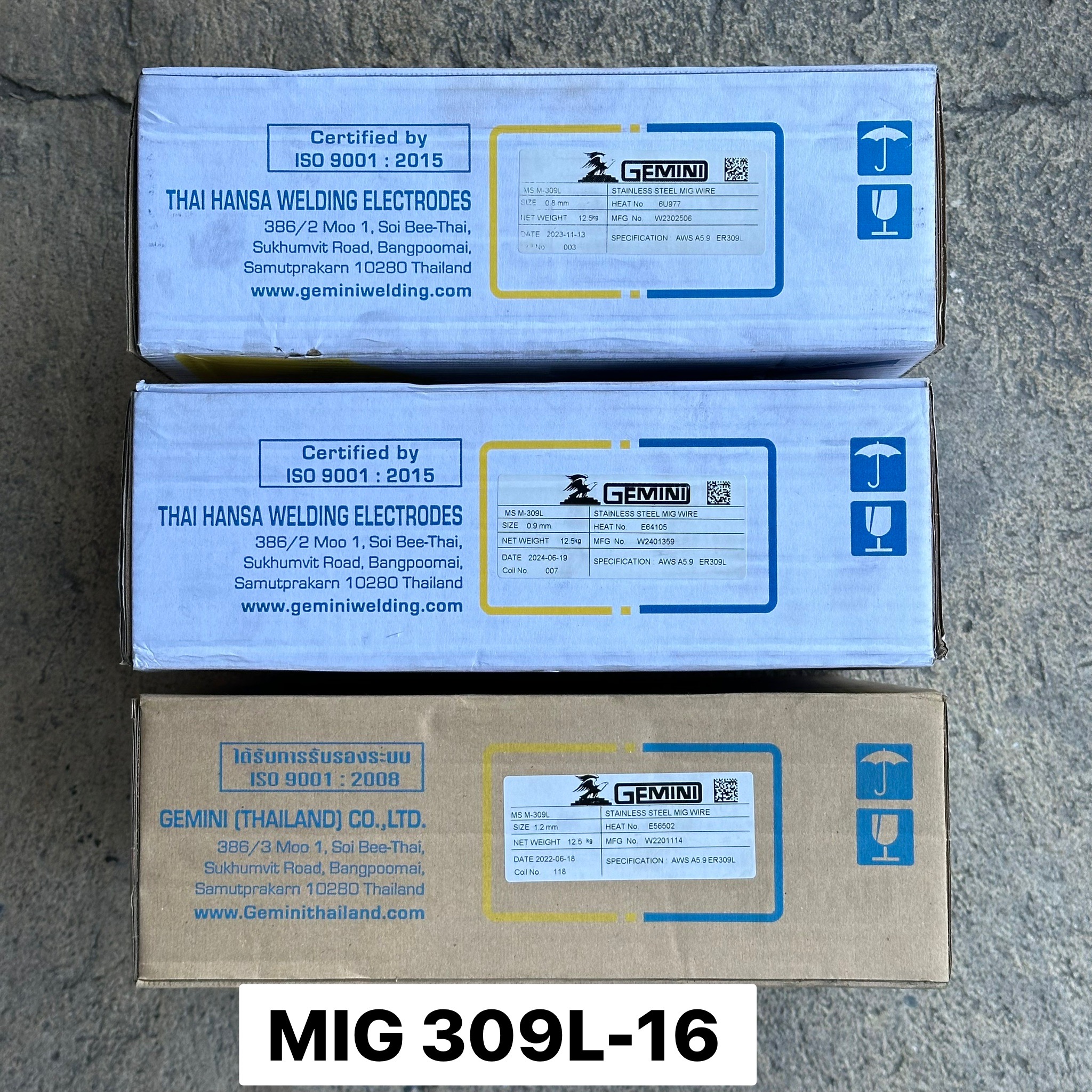 ลวดเชื่อม CO2 GEMINI 309L-16 (12.5KG)