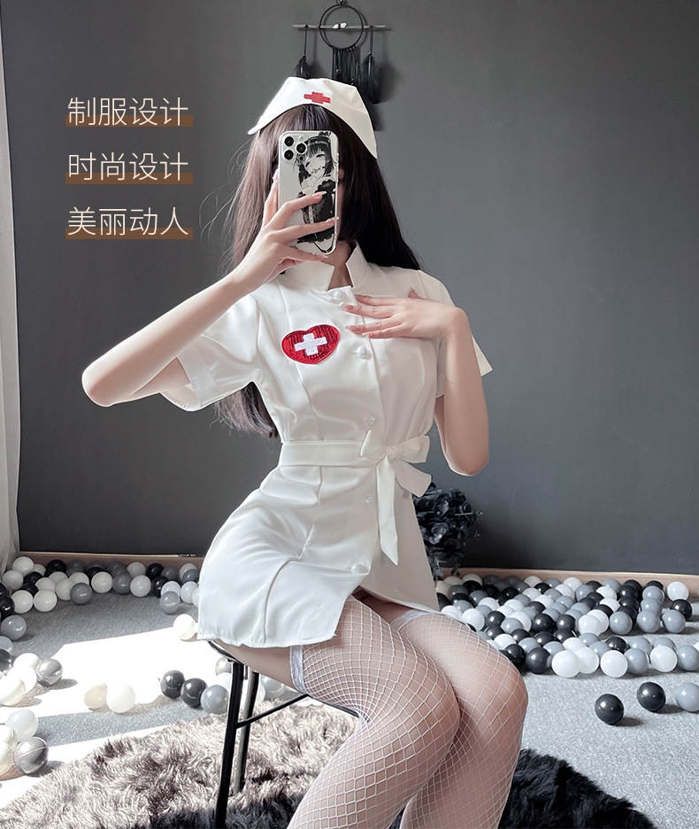 NURSE120 ชุดพยาบาลสีขาวแบบเดรส งานน่ารักๆ