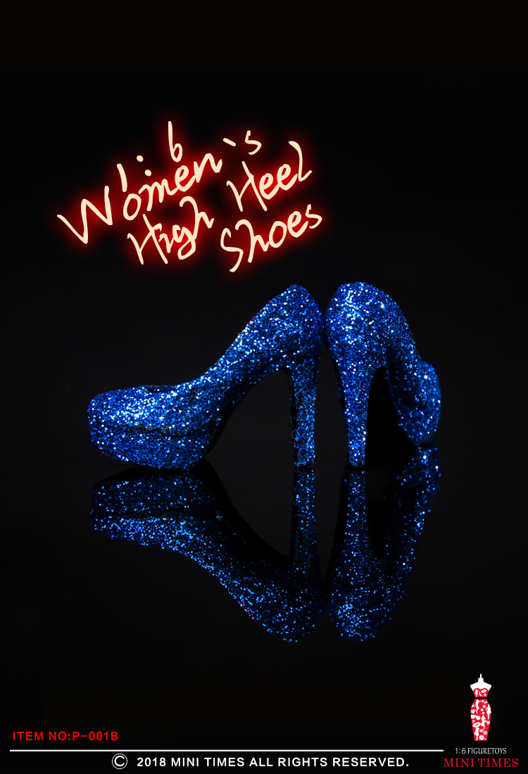 Mini Times toys P-001 Sequined gold silk crystal high heels
