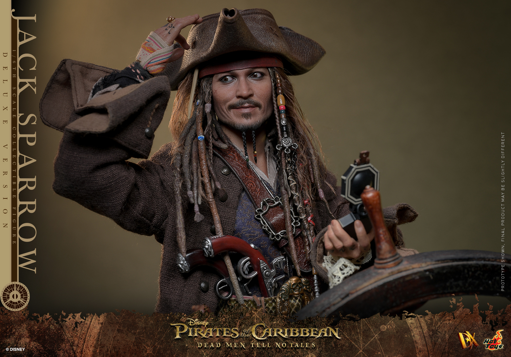Hot Toys DX38 Pirates of the Caribbean: Dead Men Tell No Tales - Jack Sparrow (Deluxe Version)