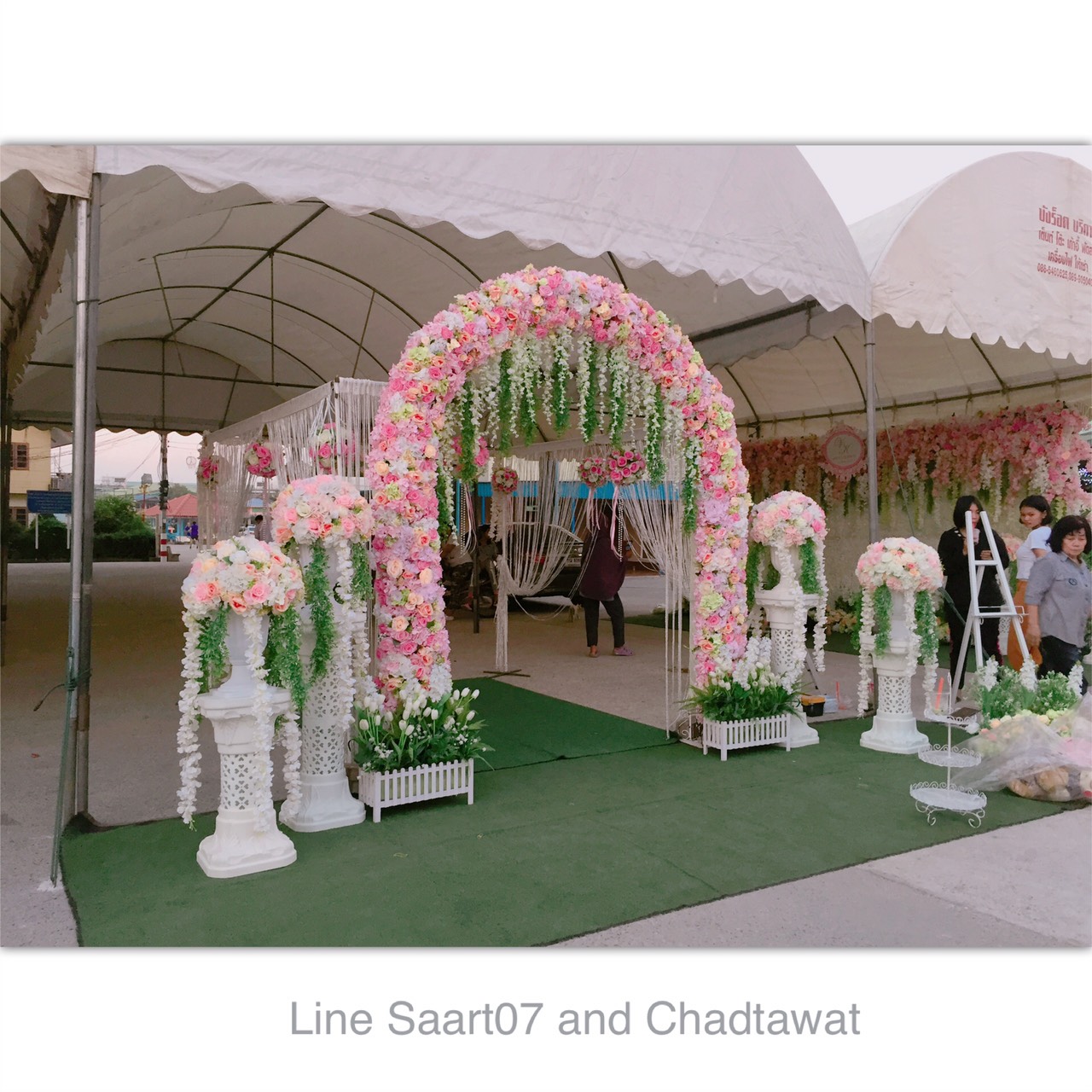 ฉากถ่ายรูปงานแต่ง ไฮเดรนเยียขาว