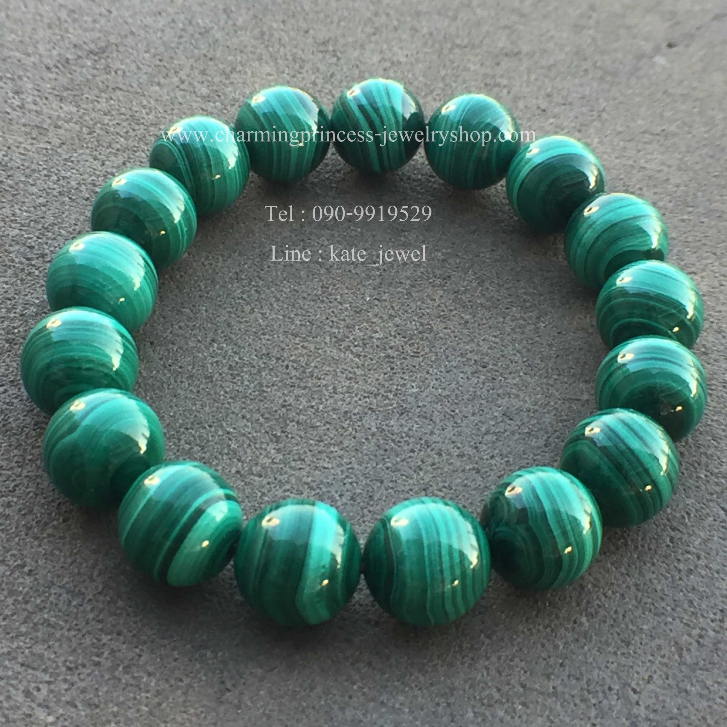 Malachite AAA+ มาลาไคท์ 10 มม ริ้วสวยมากๆ เกรดพรีเมี่ยม เด่นเรื่องการเจรจาต่อรอง ธุรกิจประสบความสำเร็จ "Win-Win Bracelet" Limited Edition