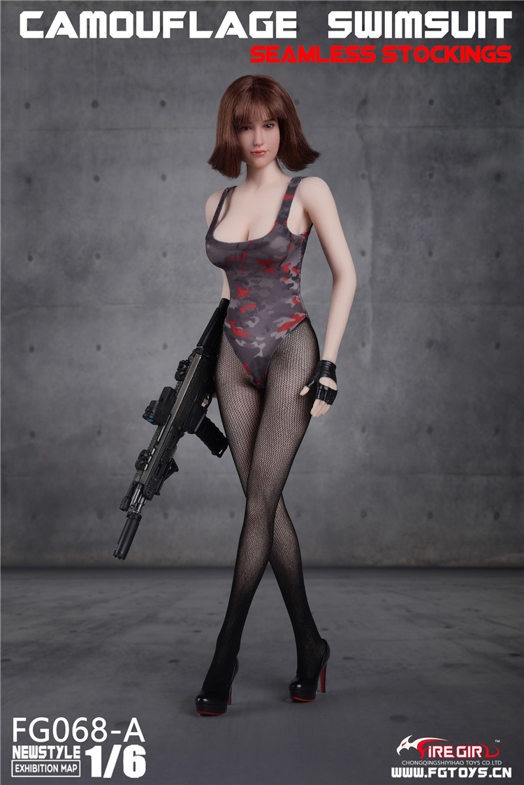 Fire Girl Toys 1/6 FG068 Camouflage swimsuit Seamless tights Suit