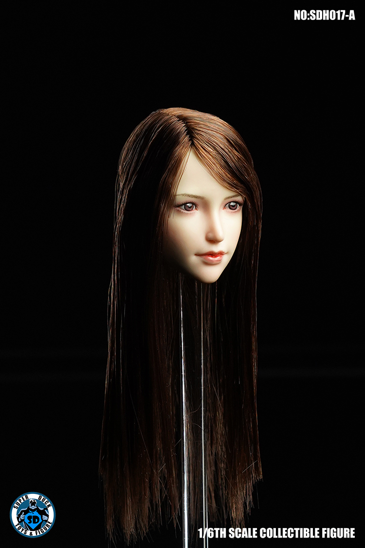 SUPER DUCK SDH017-C Female Head Carving (White Long Hair)