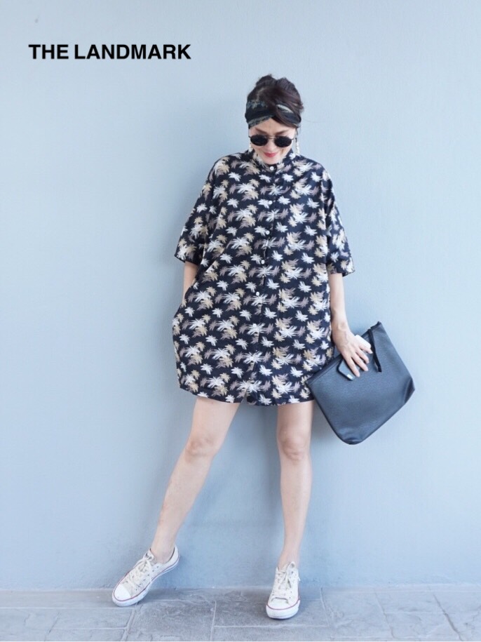 เดรสเชิ้ตคอจีน สไตล์วินเทจ