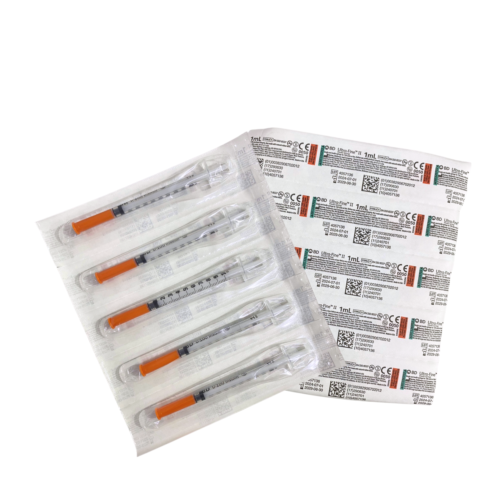ยกกล่อง BU Ultra-Fine Insulin U-100 Syringe 1ml. + 30G x 8 mm. (แบบซองเดี่ยว)