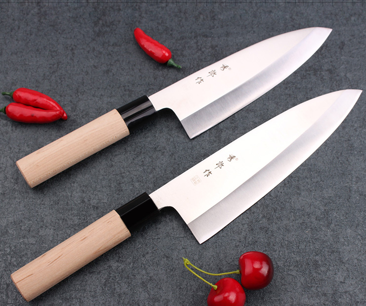 KN01 มีดแล่ปลาสเตนเลส ทำครัว (Deba) ขนาด 8 นิ้ว คุณภาพสูง Japan คมสุดๆ