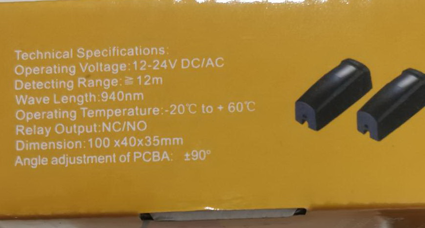 OT124 เซนเซอกันหนีบประตูไฟฟ้า ไร้สายใส่ถ่านที่จุดปลาย NO NC ไม่ต้องเดินสายปลายทาง