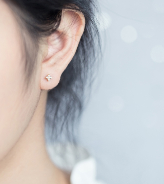 ต่างหูสำหรับผิวแพ้ง่าย เงินแท้ 92.5% The Four_ES244