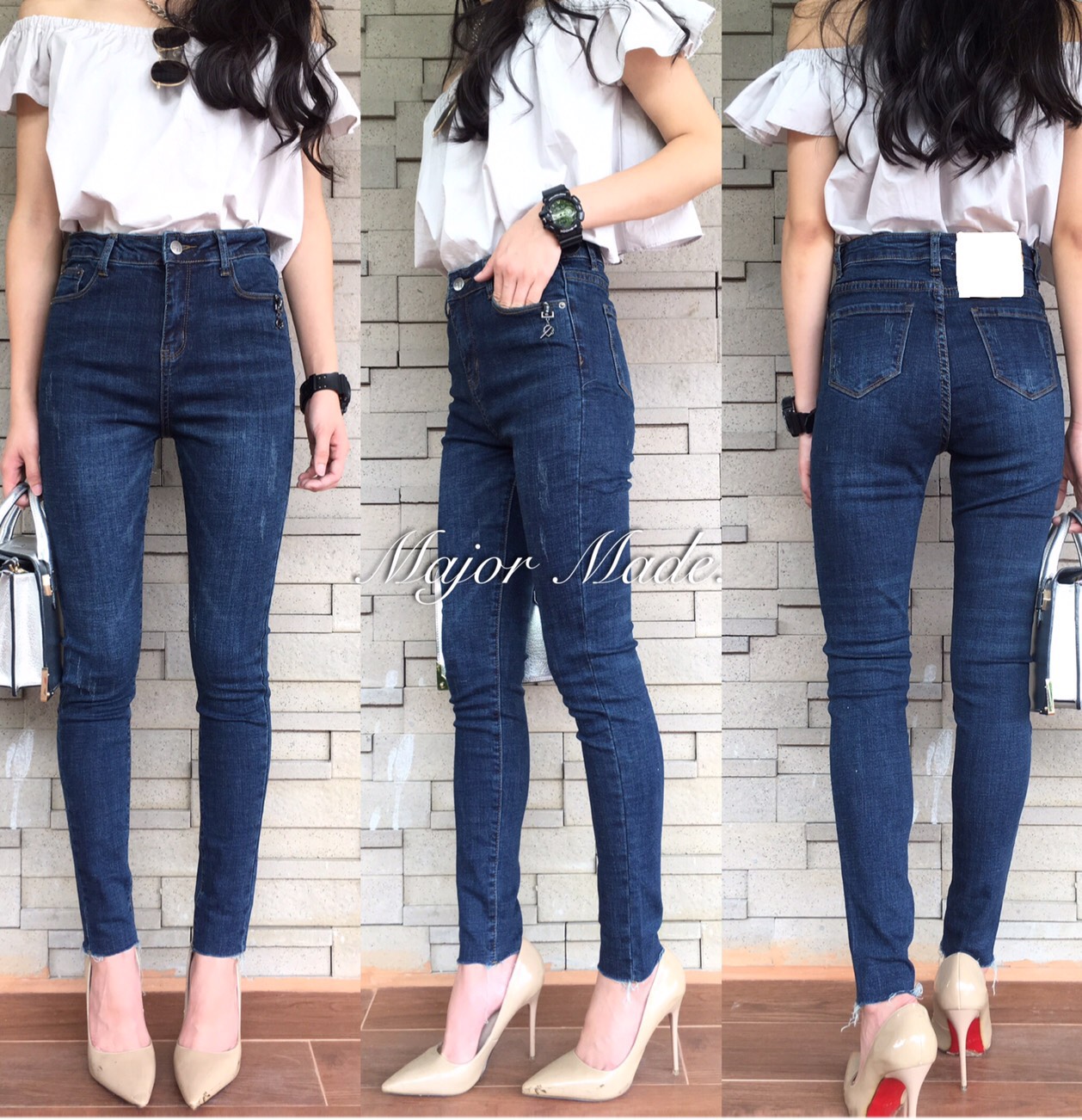 กางเกงยีนส์ทรงสวย ผ้าดี๊ดี มีเพร้อมส่ง Size:L เท่านั้นค่ะ