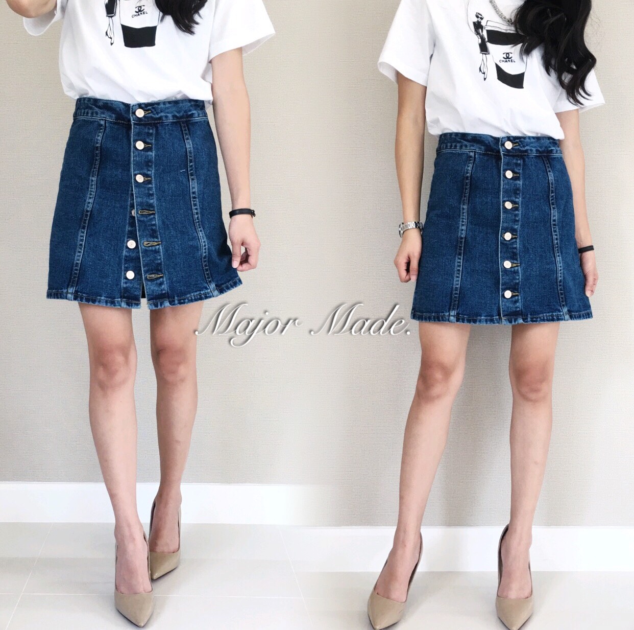 นาทีนี้ใครไม่มีไม่ได้นะคะ กระโปรงยีนส์Top shop กระดุมหน้า ดีไซส์น่ารัก ผ้ายีนส์แท้เนื้อสวย ใส่ง่าย แมทกับอะไรก็สวย ด้านในมี ซับในกางเกง ผ้านิ่มมาก