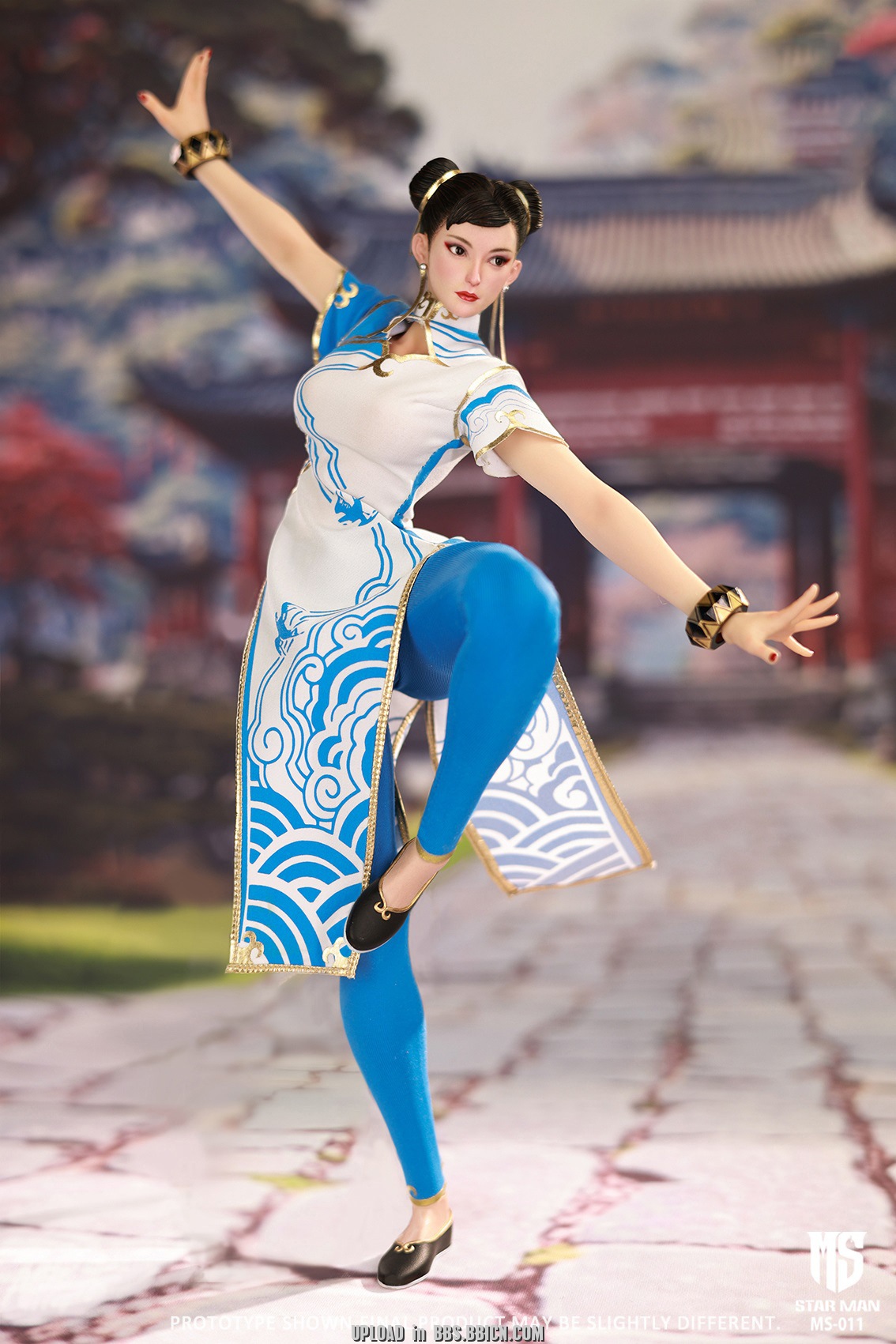 STAR MAN MS-011 Female Fighter Chun-li (Blue Cloud Patterned White Cheongsam Version)
