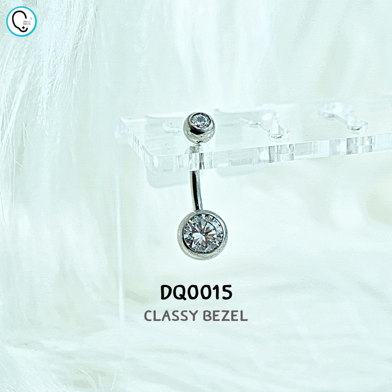 จิวสะดือไทเทเนี่ยม 100% สำหรับผิวแพ้ง่าย ก้านหนา 1.6 mm