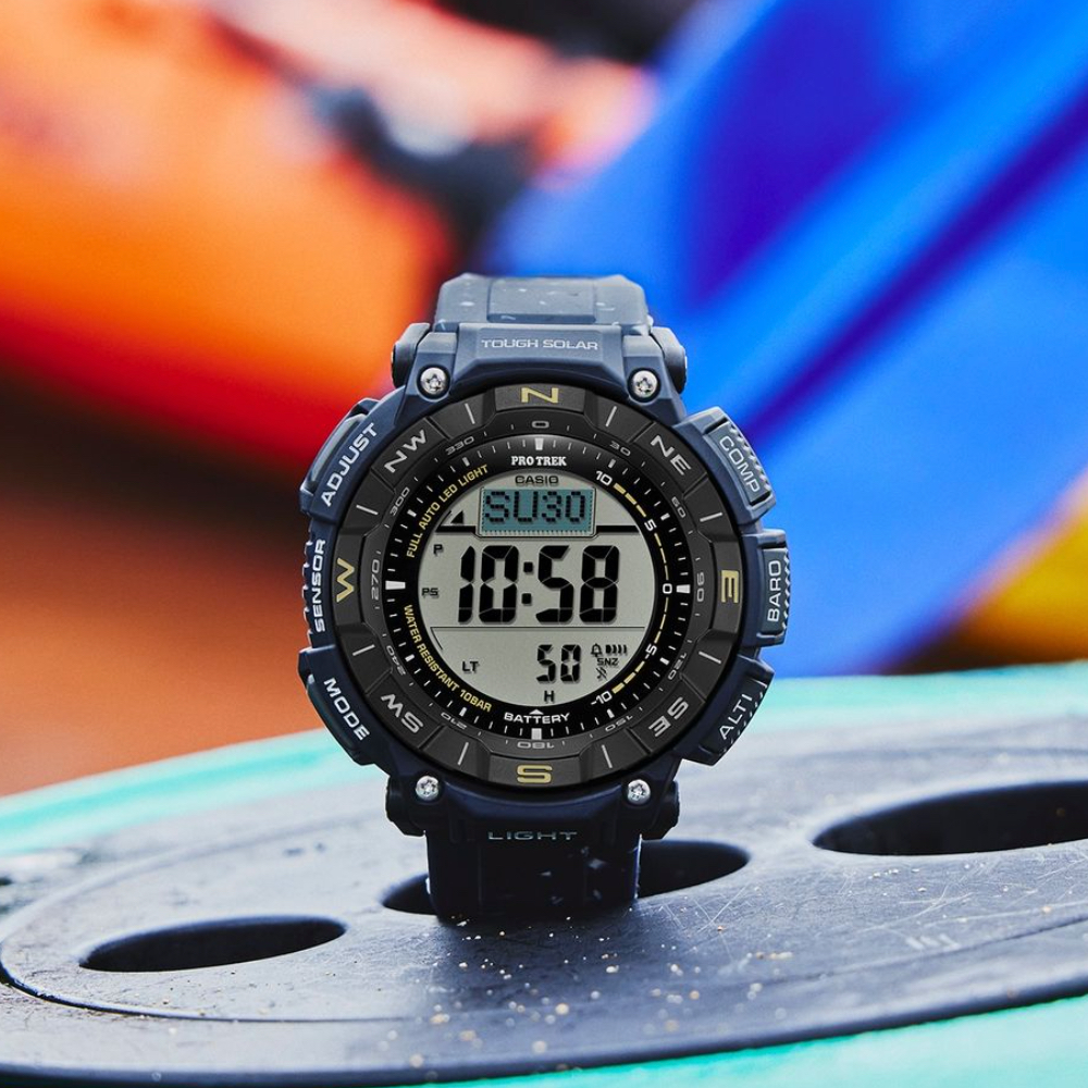Casio Protrek PRG-340 PRG-340SC PRG-340SC-2 ของแท้รับประกันศูนย์ (น้ำเงิน) พลังงานแสงอาทิตย์