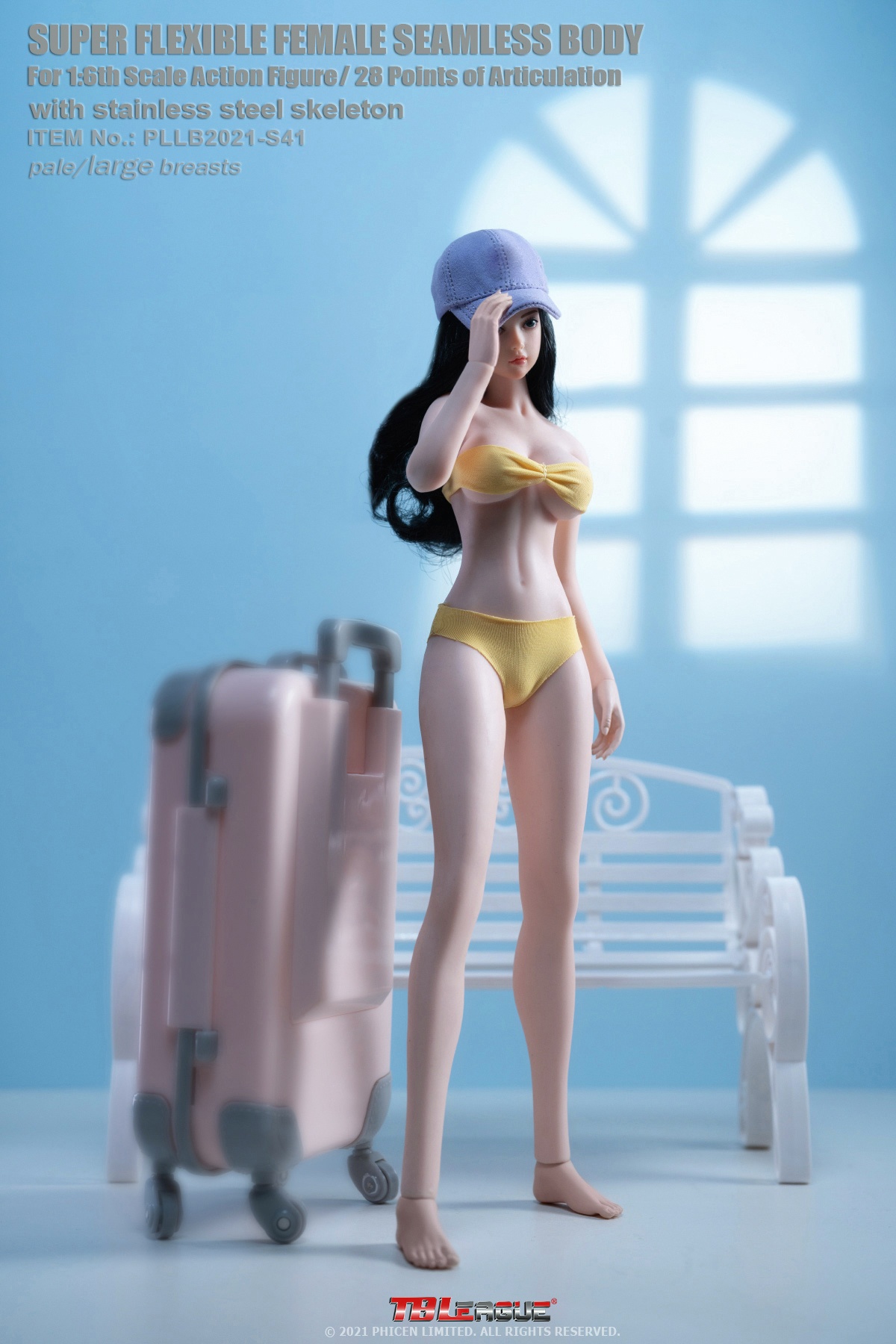 TBLeague PLLB2021-S41A 1/6 Super Flexible Female Seamless Body: Tall and Slender Detachable Feet - Pale / Large Breasts