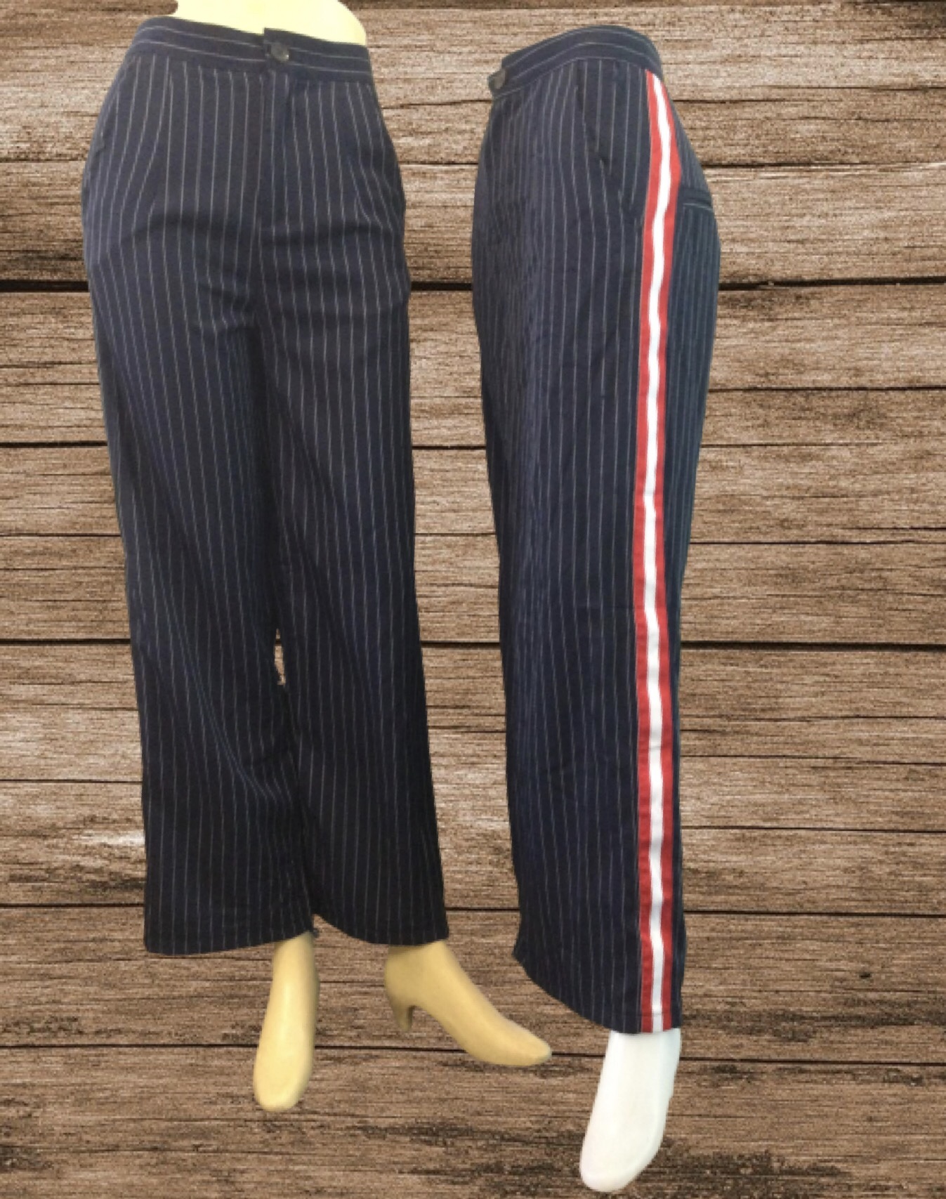 กางเกงลายทาง กางเกงแถบข้าง กางเกงขายาวเอวสูง