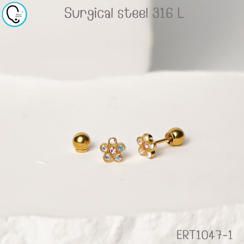 (ส่งฟรี!)“เช็คสินค้าทัก line ก่อนโอนนะคะ” ต่างหูสำหรับผิวแพ้ง่ายแป้นตัน สแตนเลสเกรดการแพทย์ Daisy ปลอดภัย100%_ERT1047