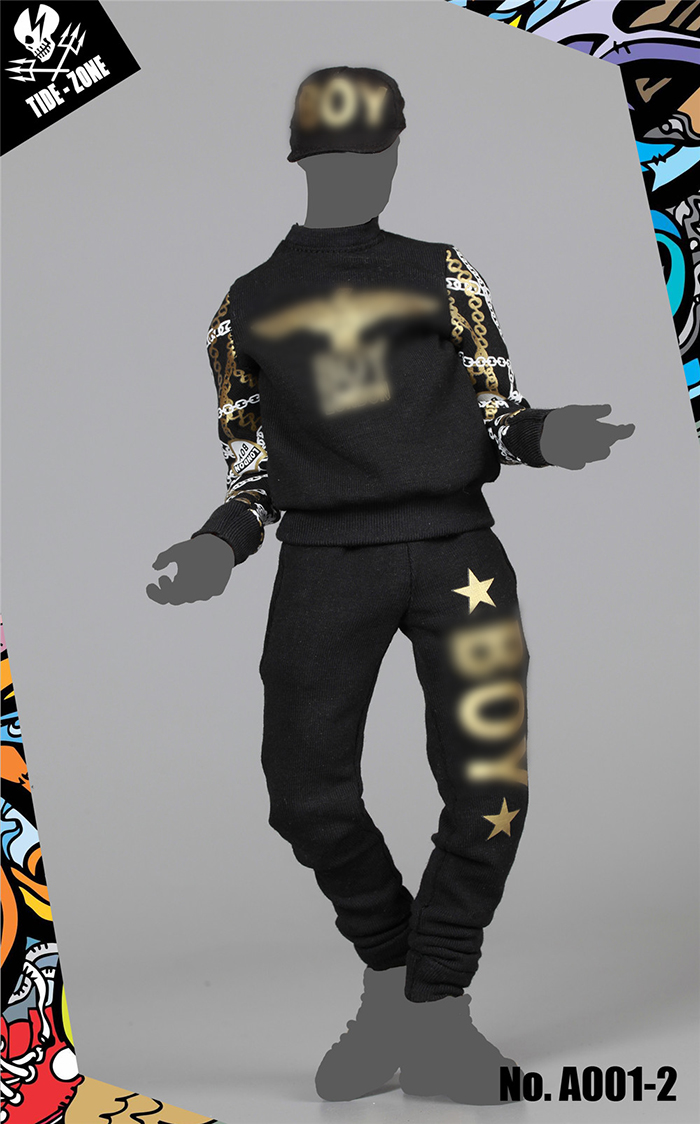 TIDE-ZONE A001-3,4 Street Fashion Black Outfits