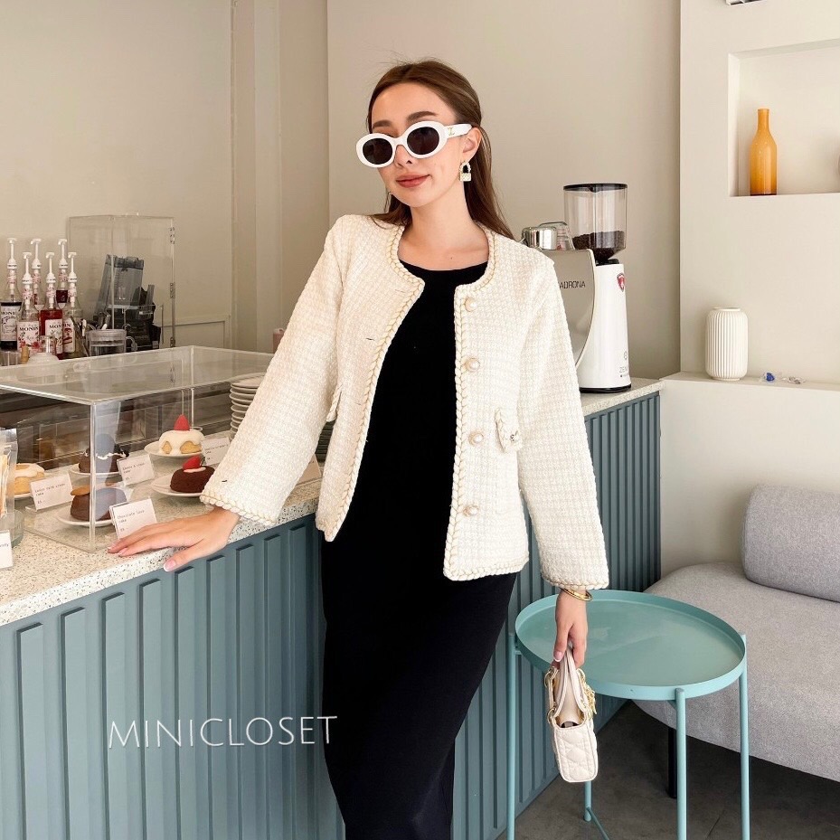 เสื้อคลุมผ้าทวีต เสื้อทวีตสไตล์ชาแนล เสื้อคลุมเรียบหรูดูแพง