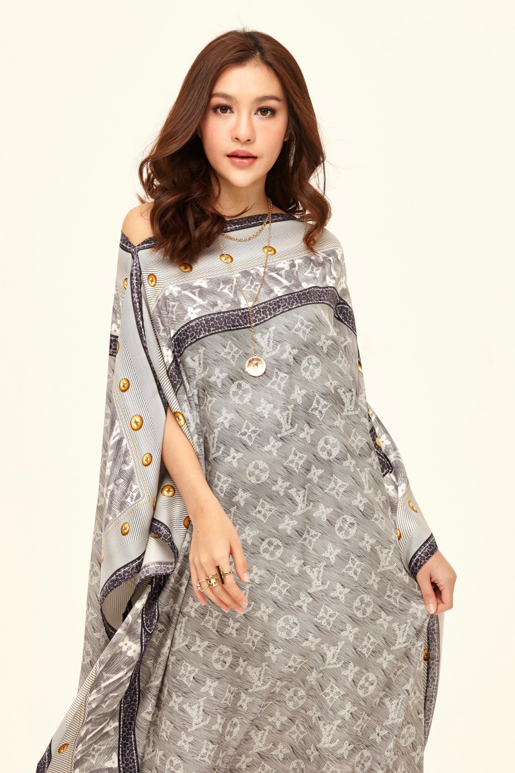 แม็กซี่เดรส เดรสยาวลายสวยหรู ผ้าดีมากๆๆงานป้ายแบรนด์ตามรูป