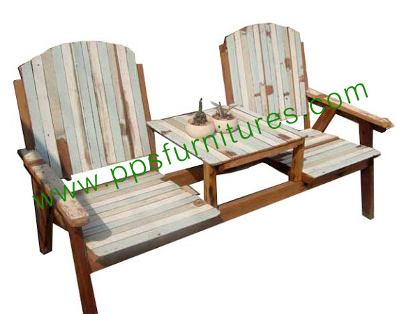 ม้านั่งไม้เก่า 2 ที่นั่ง(2เกลอ)