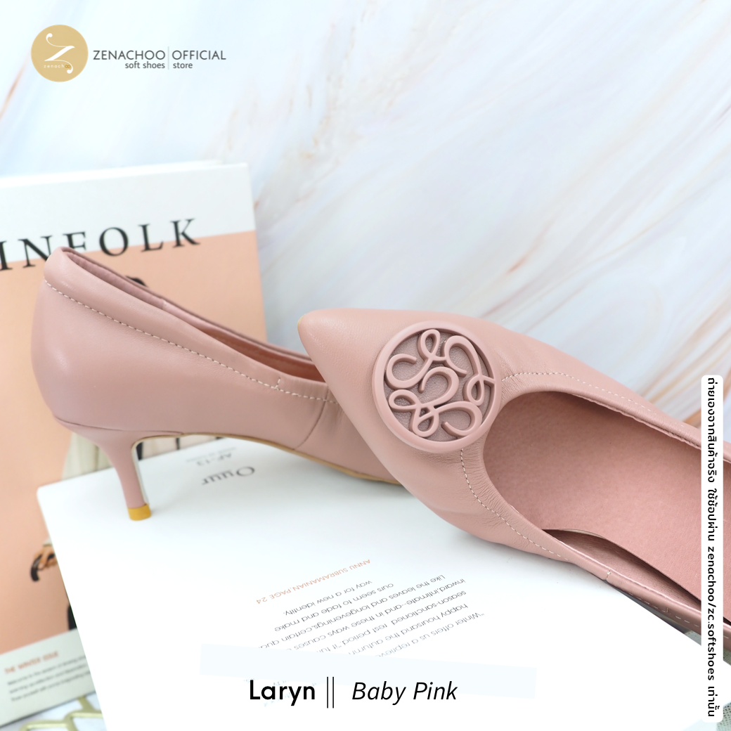 ทรงปกติ เปลี่ยนไซส์ได้-ไม่รับคืน Zenachoo รุ่น Laryn สูง 2นิ้ว รองเท้าหนังแกะแท้ หนังนิ่ม พื้นนุ่ม