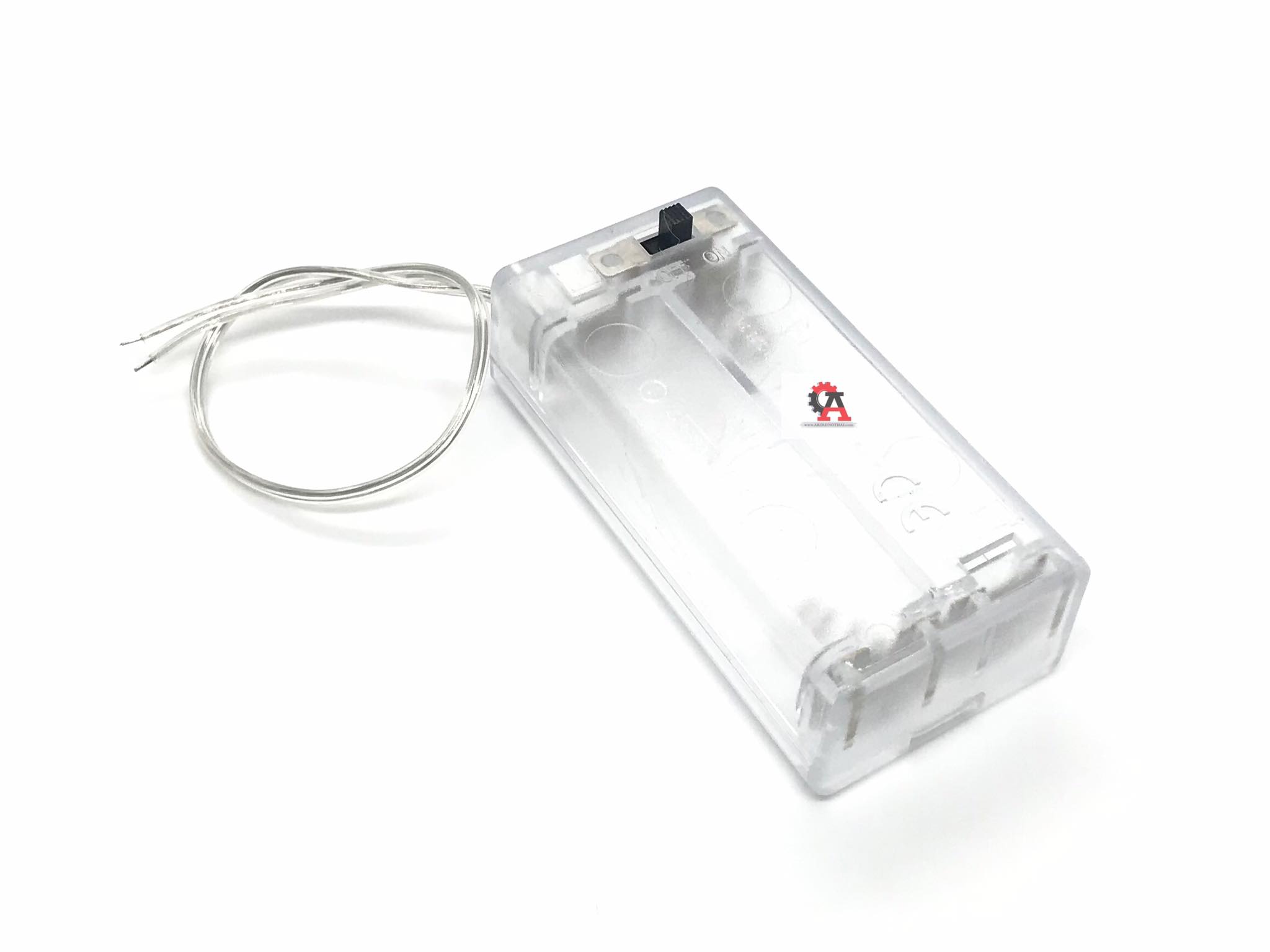 รางถ่านแบบใส AA 2ก้อน Battery Holder