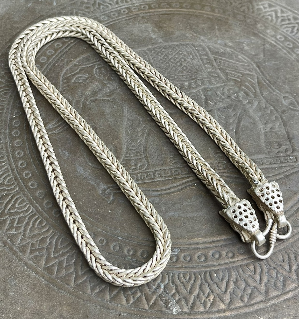 สร้อยคอเงิน สร้อยเงินเก่า หัวลายมังกร สร้อย