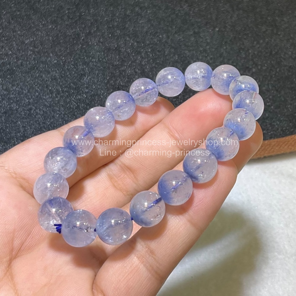 Blue Dumortierite Quartz ดูมอร์เทอไรต์ 10.3 mm AAA+ ใสสวย