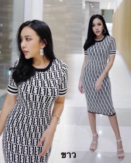 ชุดเดรส เดรสFendi เดรสยาว เดรสที่ขายดีที่สุดในปี2018