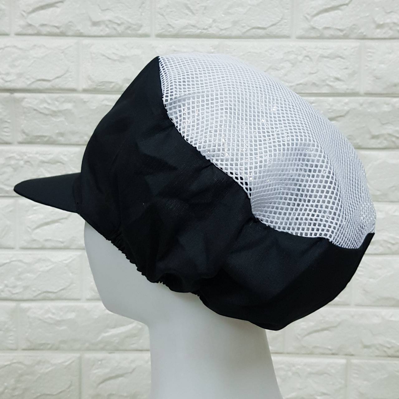 จำนวน 50 ใบ หมวกคลุมผมตาข่ายบน หมวกแม่ครัว หมวกพ่อครัว หมวกทำอาหาร หมวกโรงงาน หมวกพนักงานฝ่ายผลิต หมวกอุตสาหกรรม หมวกคลุมเก็บผมชาย-หญิง