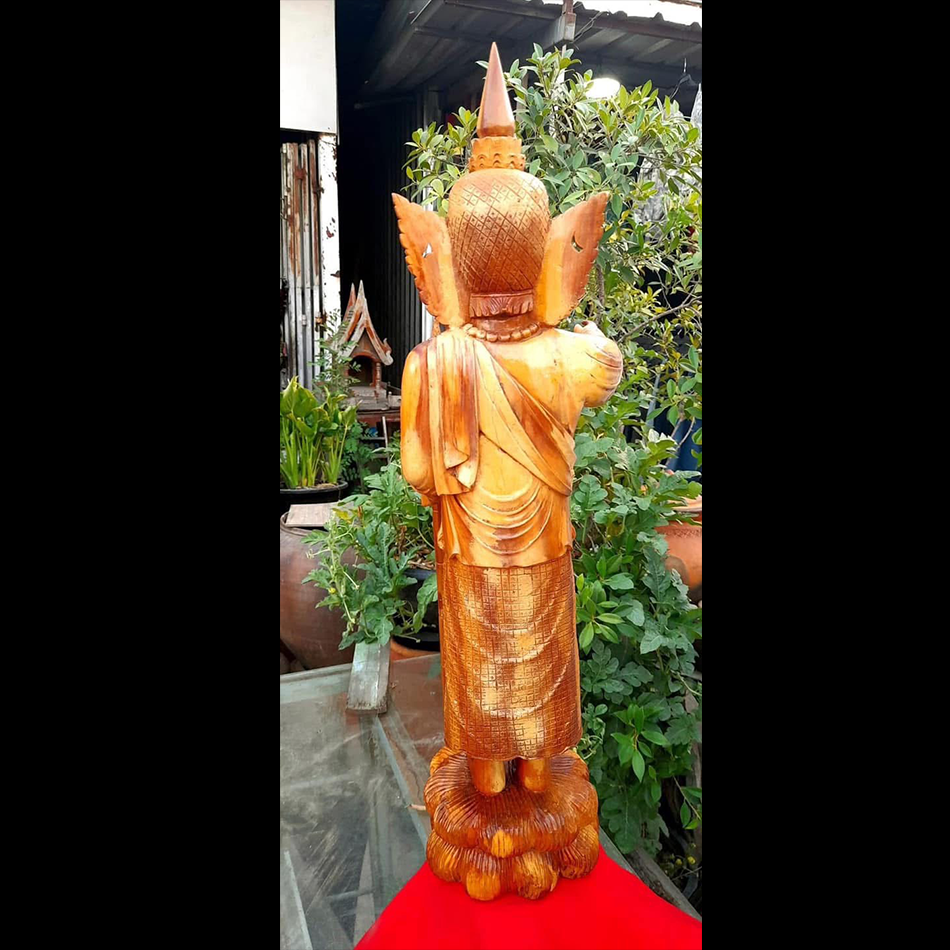 เทพทันใจ ไม้สักทองแกะสลัก สูง23นิ้ว โบ้โบ้จี้