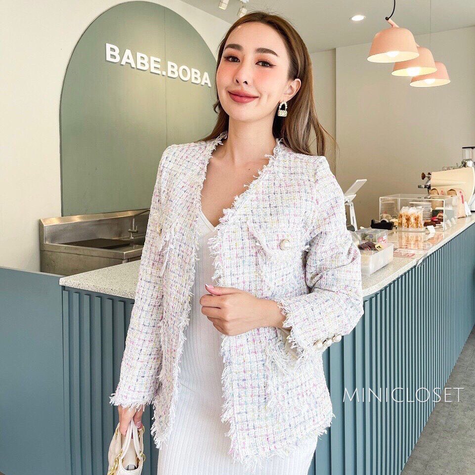 เสื้อคลุม เสื้อคลุมผ้าทวิต เรียบหรูดูแพง