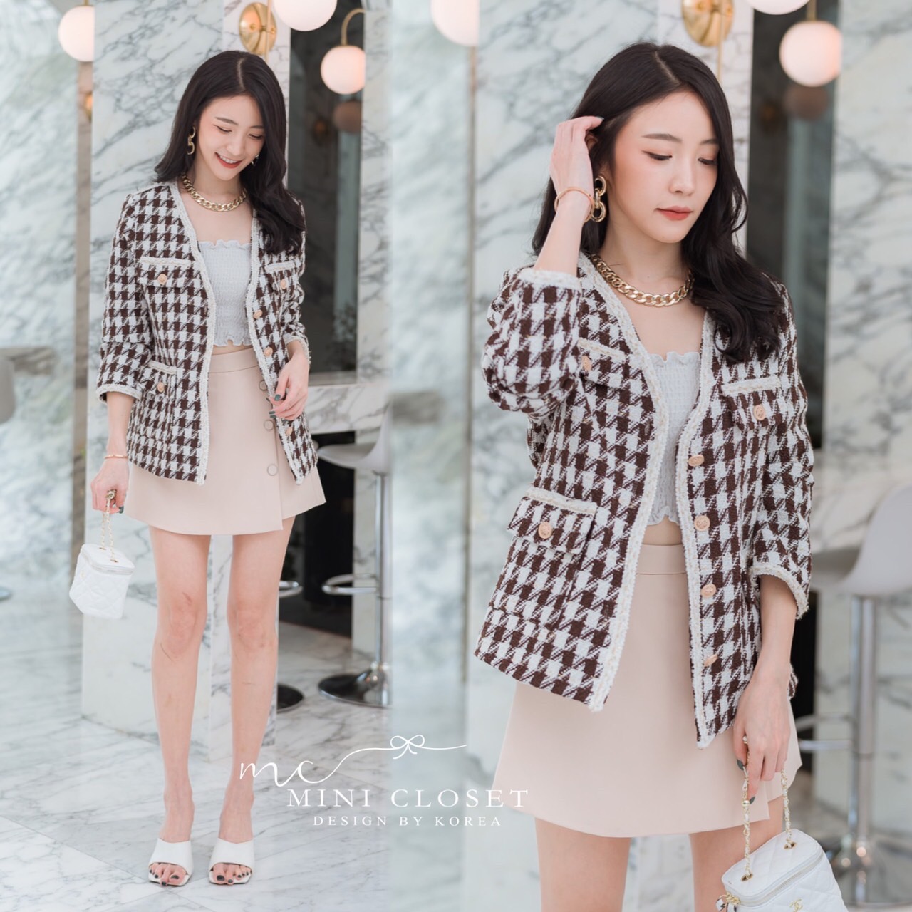 เบลเซอร์เสื้อคลุมผ้าtweed