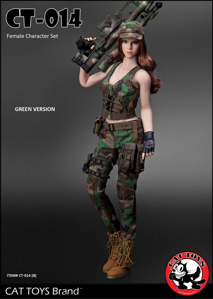 CAT TOYS CT014B Green Military Female Character set