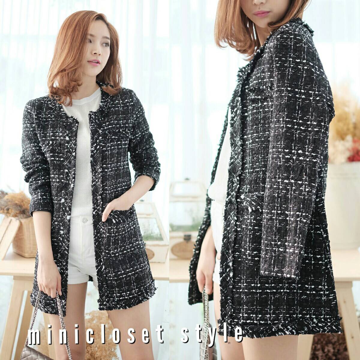 เสื้อคลุมผ้าทวีตชาแนลตัวยาว มีซับในทั้งตัว คุ้มค่าราคาที่สุดในสามโลก