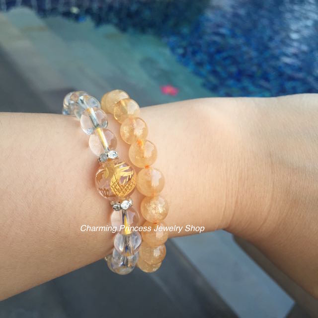 Crystal or Clear Quartz คริสตัลควอตซ์ 8 mm ตัวแทนของความมั่นคงในทุกๆด้านของชีวิต ประดับมังกรบนคริสตัลควอทซ์และ CZ