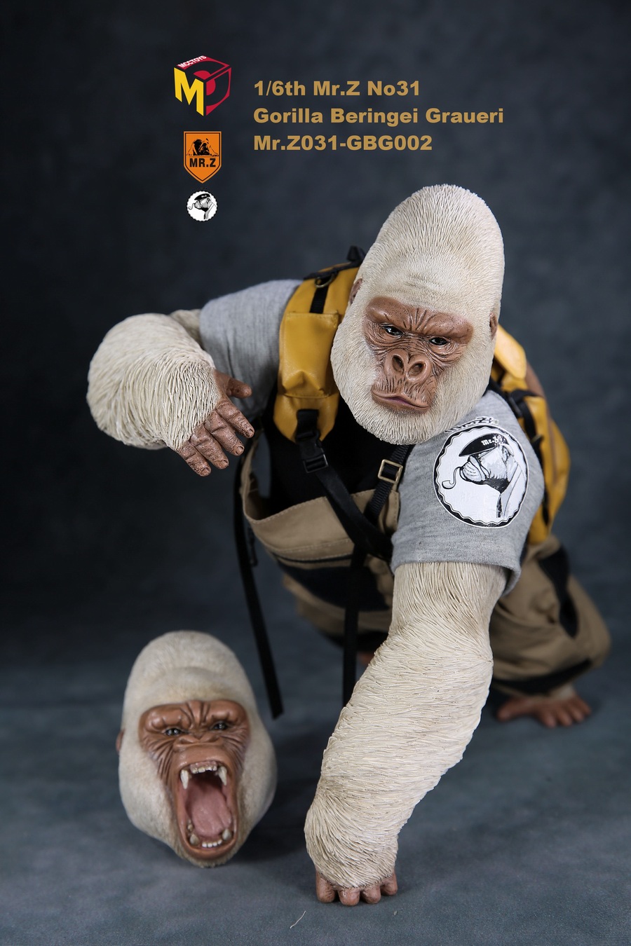 Mr.Z MRZ031-GBG001, 002 Animal Model - Gorilla Beringei Graueri (Black&White)