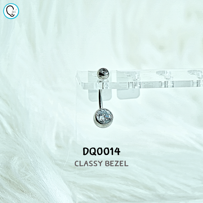 จิวสะดือไทเทเนี่ยม 100% สำหรับผิวแพ้ง่าย ก้านหนา 1.6 mm