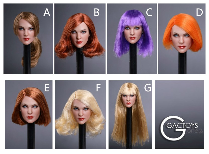 GACTOYS GC019A,C,D,E,F European and American Cold Female Head
