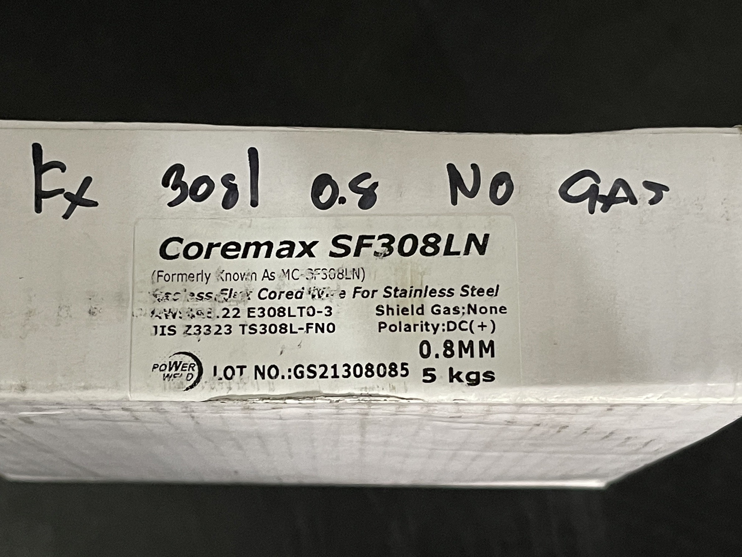 ลวดเชื่อมฟลักคอร์ สเตนเลส SF308LN 0.8MM ไม่ใช้แก๊ส POWERWELD