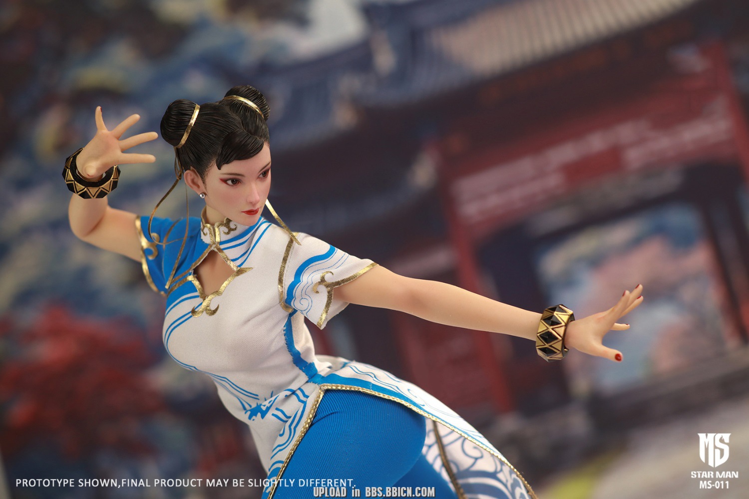 STAR MAN MS-011 Female Fighter Chun-li (Blue Cloud Patterned White Cheongsam Version)