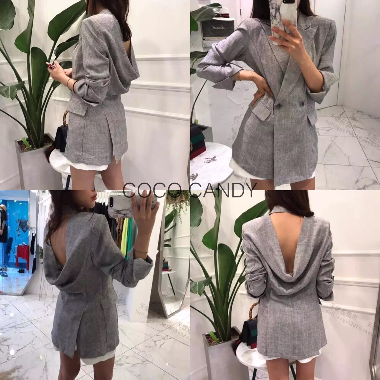 เสื้อสูทBlazer ถ่วงหลัง ทรงเกร๋ สไตล์สาวเกาหลี ใส่เป็นเดรสสั้นก็สวยเท่ เก๋ไก๋ แบบสาวเกาหลีเลยจ้า