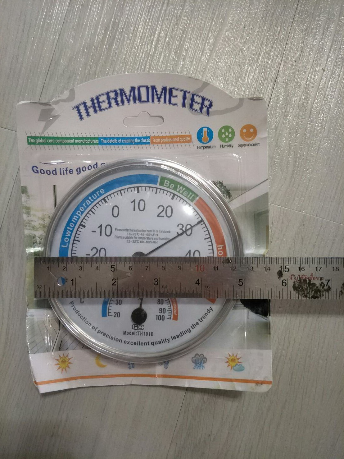 OT110 เกจย์วัดอุณหภูมิ +ความชื้นขนาด 5 นิ้ว ไม่ต้องใส่ถ่าน