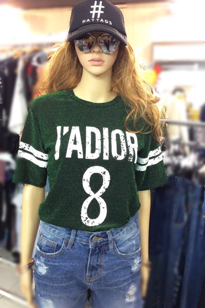 🦋เสื้อยืดสไตล์เกาหลี ผ้าวิ้งๆวาวๆ สกรีน J'ADIOR 8 เนื้อผ้านุ่มนิ่มใส่สบาย