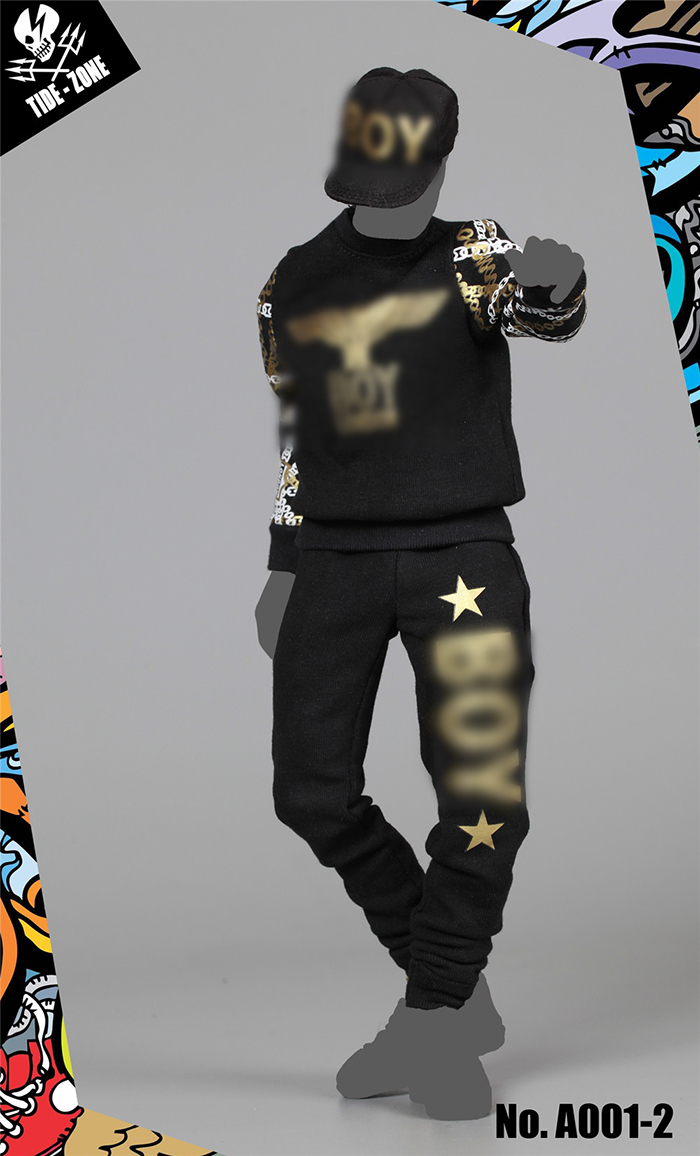 TIDE-ZONE A001-3,4 Street Fashion Black Outfits