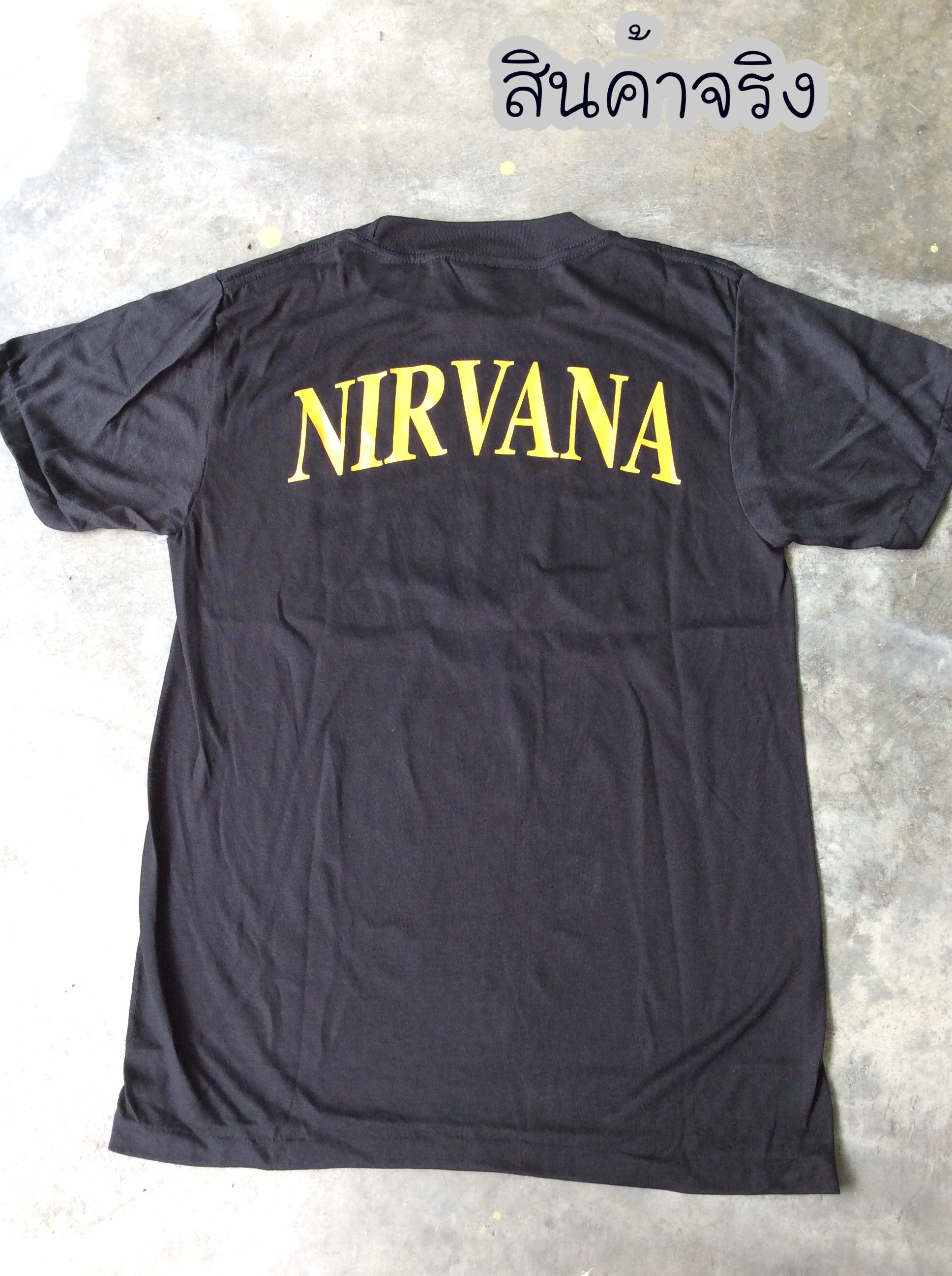 เสื้อวง ผ้ายืดบางทะลุติ่ง สกรีนลายวงร็อควินเทจ ลายสกรีน หน้า-หลัง