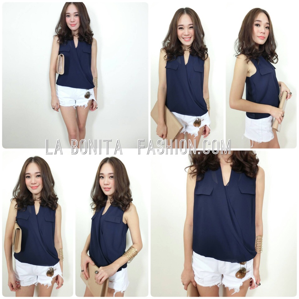 Crossing Gem Blouse (ONLY @Naked Studio) เสื้อแขนกุดทรงผ้าถ่วงหน้า ทรงสวย เรียบหรูค่ะ